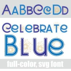 Celebrate Blue Color Font