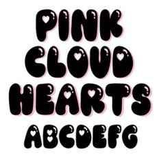 BFC Pink Cloud Hearts Valentine Bubble Retro Hearts Font