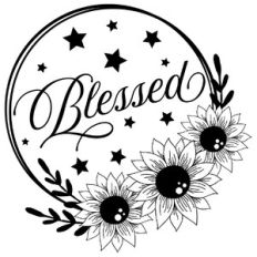 Blessed Sunflower Quote Circle