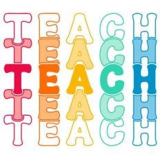 Retro Stacked Teach Word Quote