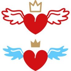 heart with wings and crown