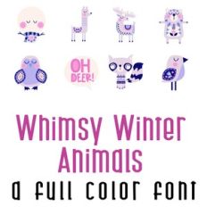 Whimsy Winter Animals Full Color Font