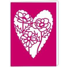 Ranunculus Flower Heart Card