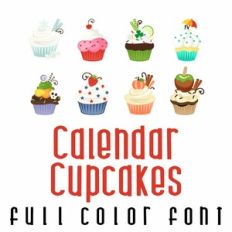 Calendar Cupcakes Full Color Font