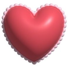 red heart with scallops