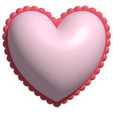 pink heart with scallops