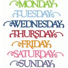 calendar days of the week - swoop style