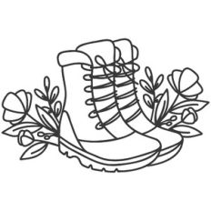 Winter Boots with Flowers