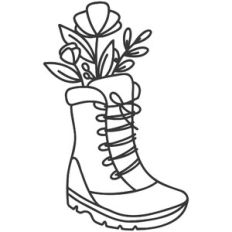 Winter Boot with Flowers