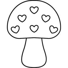 heart mushroom outline