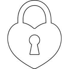heart lock outline