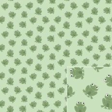 Cute Frog Pattern on Green Printable Background