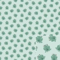 Cute Frog Pattern on a Teal Printable Background