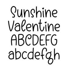 BFC Sunshine Valentine Cute Handwriting Hearts Font