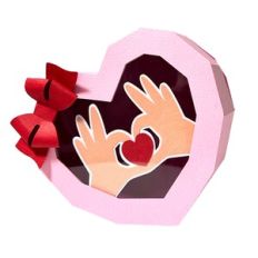 hands heart box