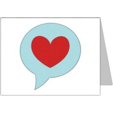 comic balloon heart card