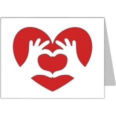 hand heart card