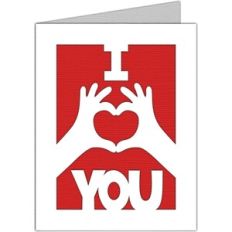 hand heart i love you card