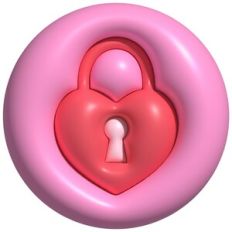 heart lock sticker