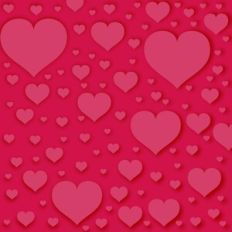 Embossed Red Hearts Background Pattern