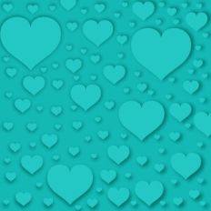 Embossed Teal Hearts Background Pattern