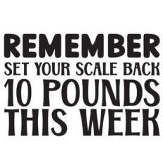 Remember Set Your Scale Back 10 Pounds This Week Quote