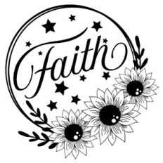 Faith Sunflower Quote Circle