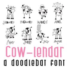 Cow-lendar Doodlebat Font