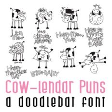 Cow-lendar Puns Doodlebat Font