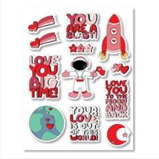 Astronaut Valentines Stickers