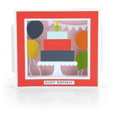 A2 Shadow Box Card Birthday Cake