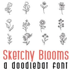 Sketchy Blooms Doodlebat Font