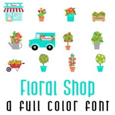 Floral Shop Full Color Font