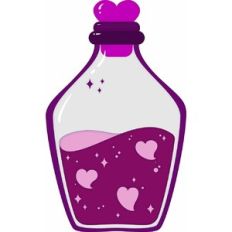 Love potion bottle (purple potion)