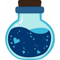 Love potion bottle (blue potion)