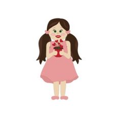 Girl Holding Vase Of Hearts