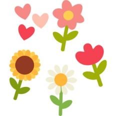 flowers and hearts