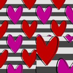 hearts stripes pattern