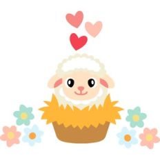lamb in a straw basket
