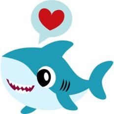 shark comic balloon love