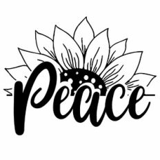 Peace Sunflower Word