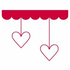 Heart Family Scallop Border - 2 People