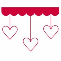 Heart Family Scallop Border - 3 People