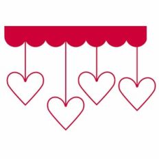 Heart Family Scallop Border - 4 People