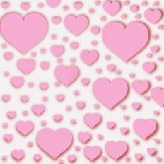 Embossed Pink and White Hearts Background Pattern