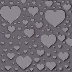 Embossed Gray Hearts Background Pattern
