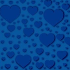 Embossed Blue Hearts Background Pattern