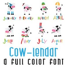 Cow-lendar Full Color Font