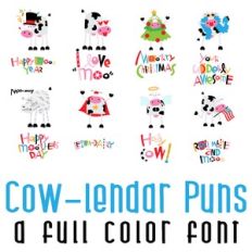 Cow-lendar Puns Full Color Font