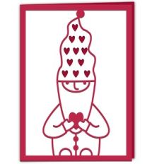 Swedish Tomten Nisse Elf Valentines Card